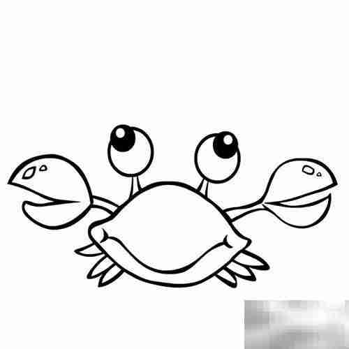 大眼睛螃蟹简笔画教程