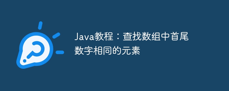 Java教程:查找数组中首尾数字相同的元素