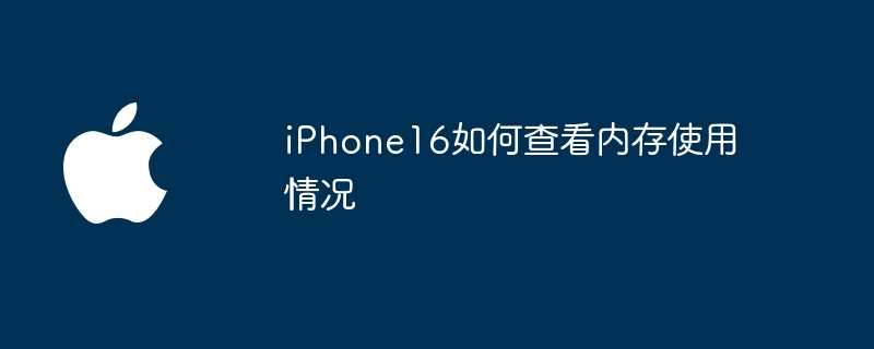 iPhone16如何查看内存使用情况