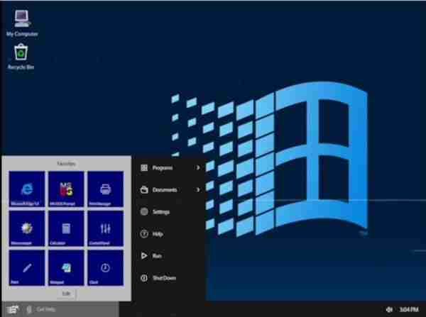 Win10复古UI概念图:重回1990年