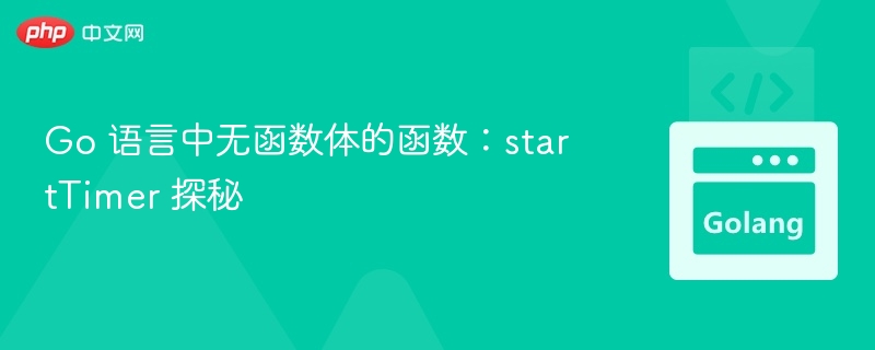 Go 语言中无函数体的函数：startTimer 探秘