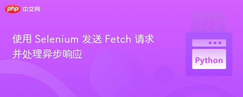 使用 Selenium 发送 Fetch 请求并处理异步响应