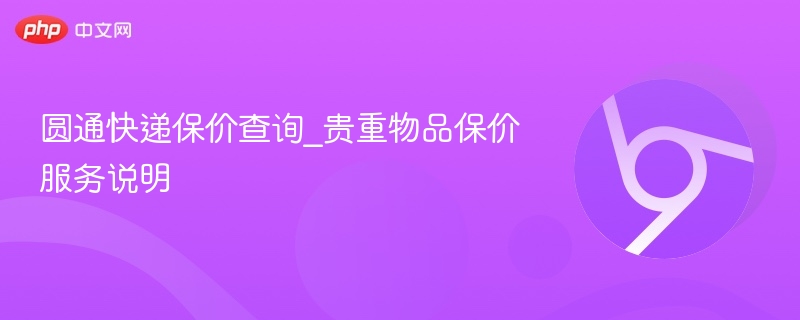 圆通保价查询指南：贵重物品保价说明