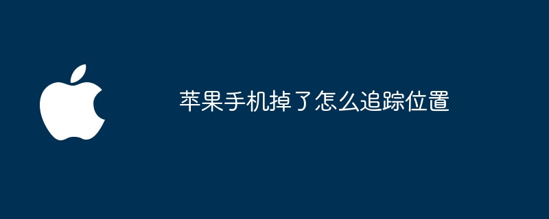 苹果手机掉了怎么追踪位置