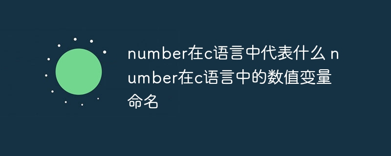 number在c语言中代表什么 number在c语言中的数值变量命名