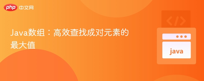 Java数组：高效查找成对元素的最大值