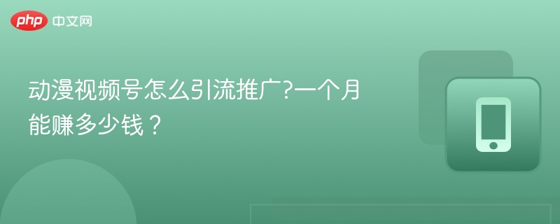 动漫视频号怎么引流推广?一个月能赚多少钱?