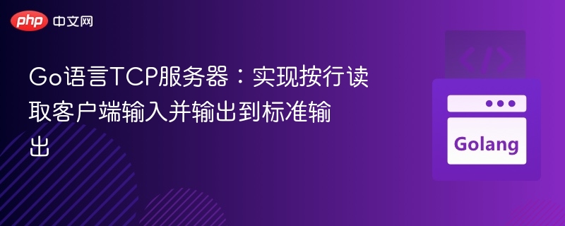 Go语言TCP服务器:实现按行读取客户端输入并输出到标准输出