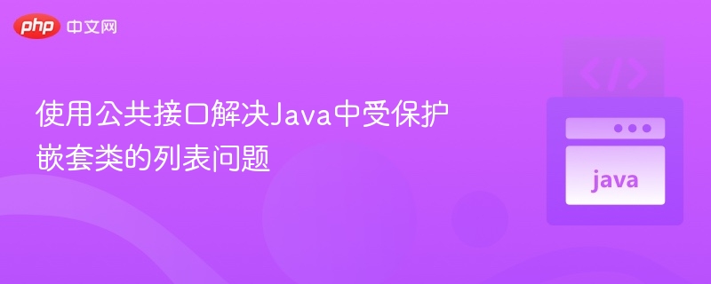 使用公共接口解决Java中受保护嵌套类的列表问题