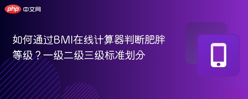 如何通过BMI在线计算器判断肥胖等级?一级二级三级标准划分