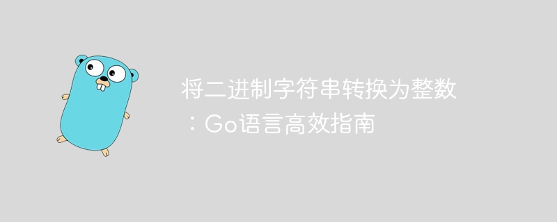 将二进制字符串转换为整数:Go语言高效指南
