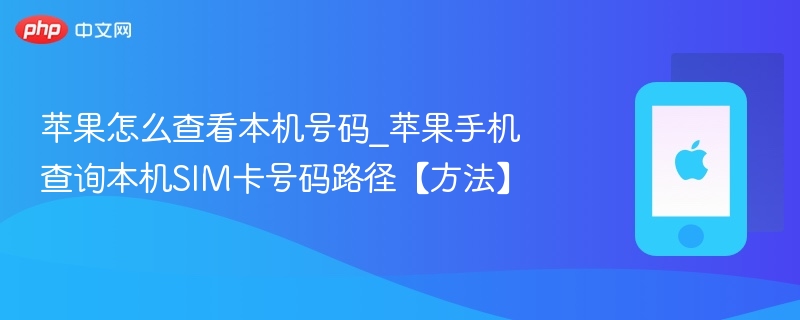 苹果怎么查看本机号码_苹果手机查询本机SIM卡号码路径【方法】