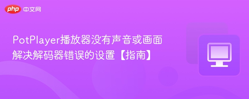 PotPlayer播放器没有声音或画面 解决解码器错误的设置【指南】