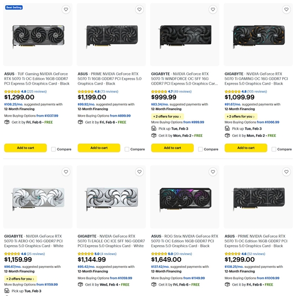 RTX 5070 Ti价格超5080引热议