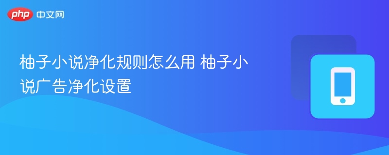 柚子小说净化规则怎么用 柚子小说广告净化设置