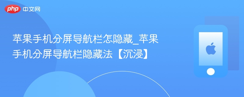 苹果手机分屏导航栏怎隐藏_苹果手机分屏导航栏隐藏法【沉浸】