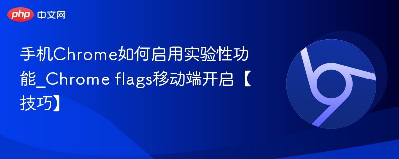 手机Chrome如何启用实验性功能_Chrome flags移动端开启【技巧】