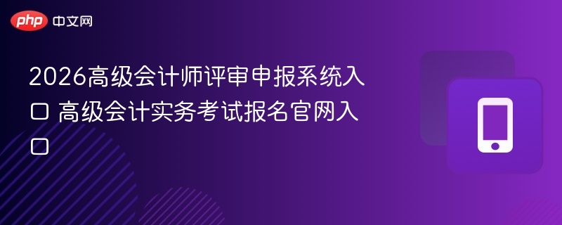 2026高级会计师评审申报系统入口 高级会计实务考试报名官网入口