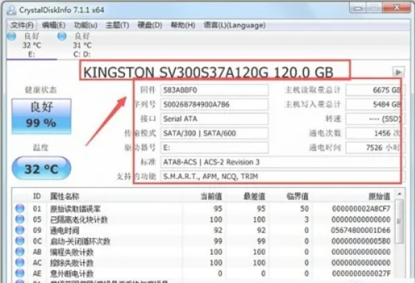 CrystalDiskInfo查看参数方法详解