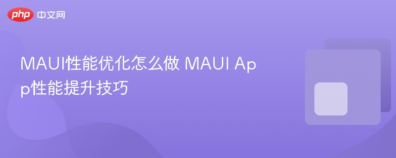 MAUI性能优化怎么做 MAUI App性能提升技巧