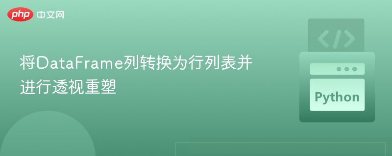 将DataFrame列转换为行列表并进行透视重塑