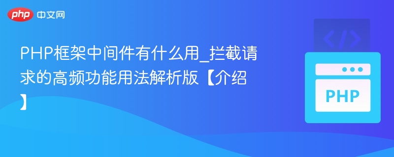 PHP框架中间件有什么用_拦截请求的高频功能用法解析版【介绍】