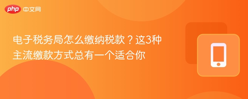 电子税务局怎么缴纳税款?这3种主流缴款方式总有一个适合你