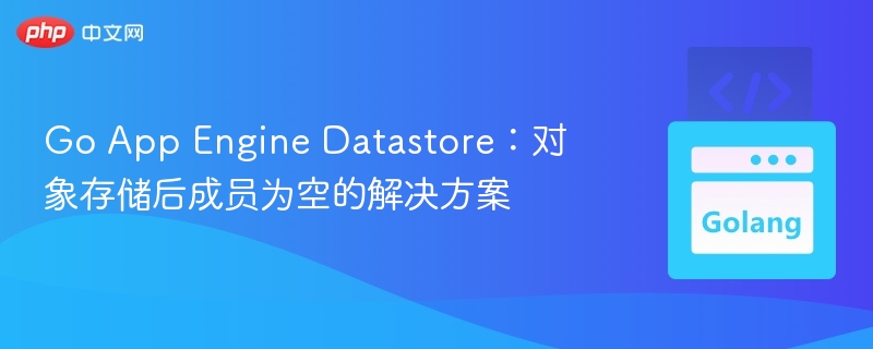 Go App Engine Datastore:对象存储后成员为空的解决方案