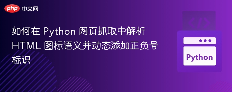 Python网页抓取解析HTML图文并动态加正负号技巧