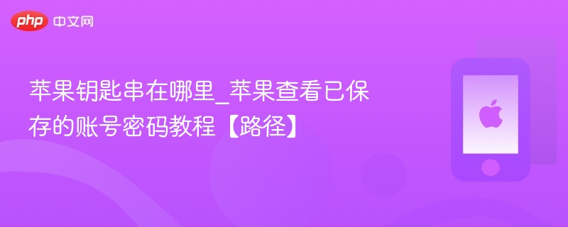 苹果钥匙串在哪里_苹果查看已保存的账号密码教程【路径】