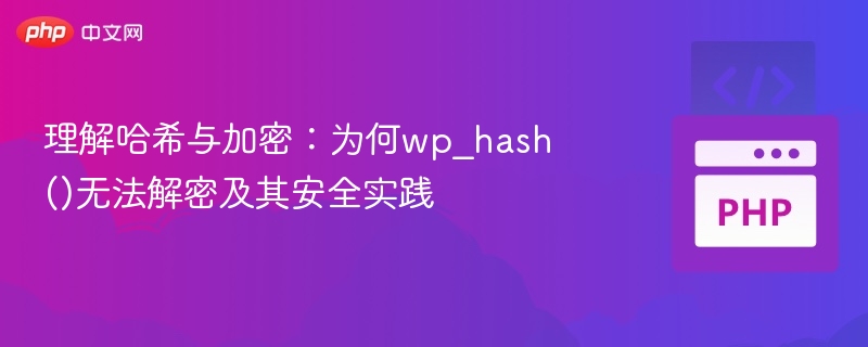 哈希与加密区别：wp\_hash()为何不可逆？