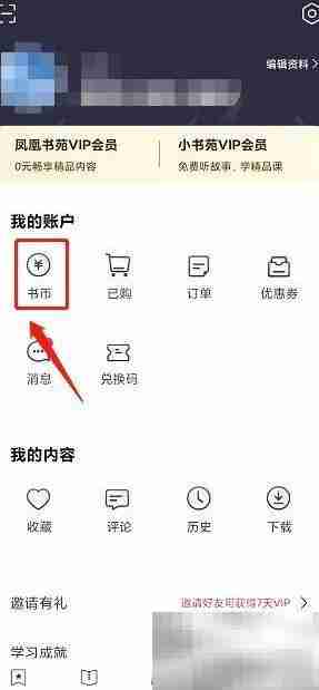凤凰书苑书币充值方法