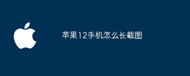 苹果12长截图方法详解