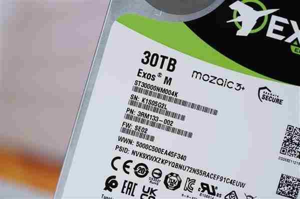 每碟片3TB!希捷银河Exos M 30TB硬盘图赏