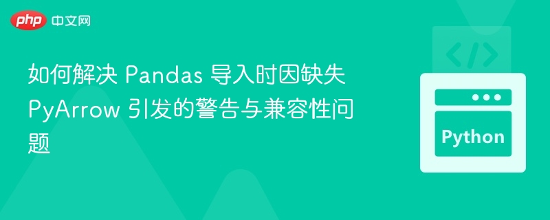 Pandas导入报错？PyArrow缺失解决方法