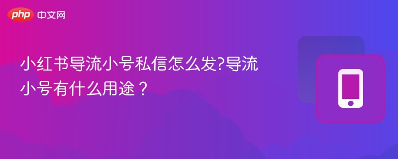 小红书导流小号私信怎么发?导流小号有什么用途?