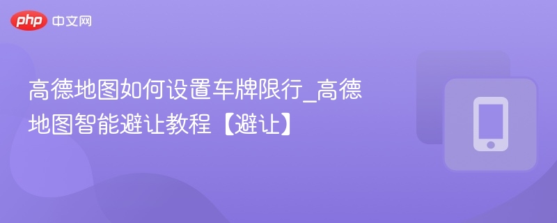 高德地图车牌限行设置教程