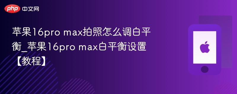 苹果16 Pro Max白平衡怎么调？