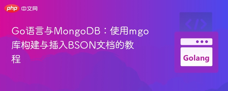 Go语言与MongoDB：使用mgo库构建与插入BSON文档的教程