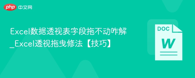 Excel数据透视表字段无法拖动解决方法