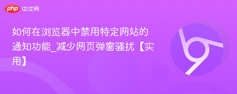 如何在浏览器中禁用特定网站的通知功能_减少网页弹窗骚扰【实用】