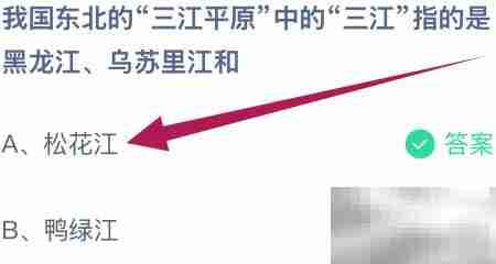 三江平原的三江指哪三条河？