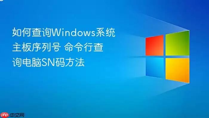 如何查询Windows系统主板序列号 命令行查询电脑SN码方法