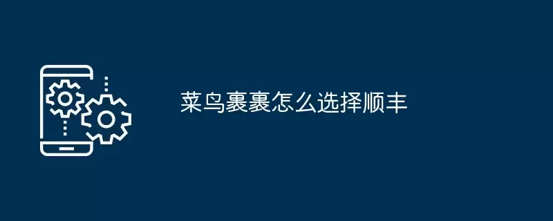 菜鸟裹裹怎么选择顺丰