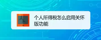 个人所得税如何开启关怀模式