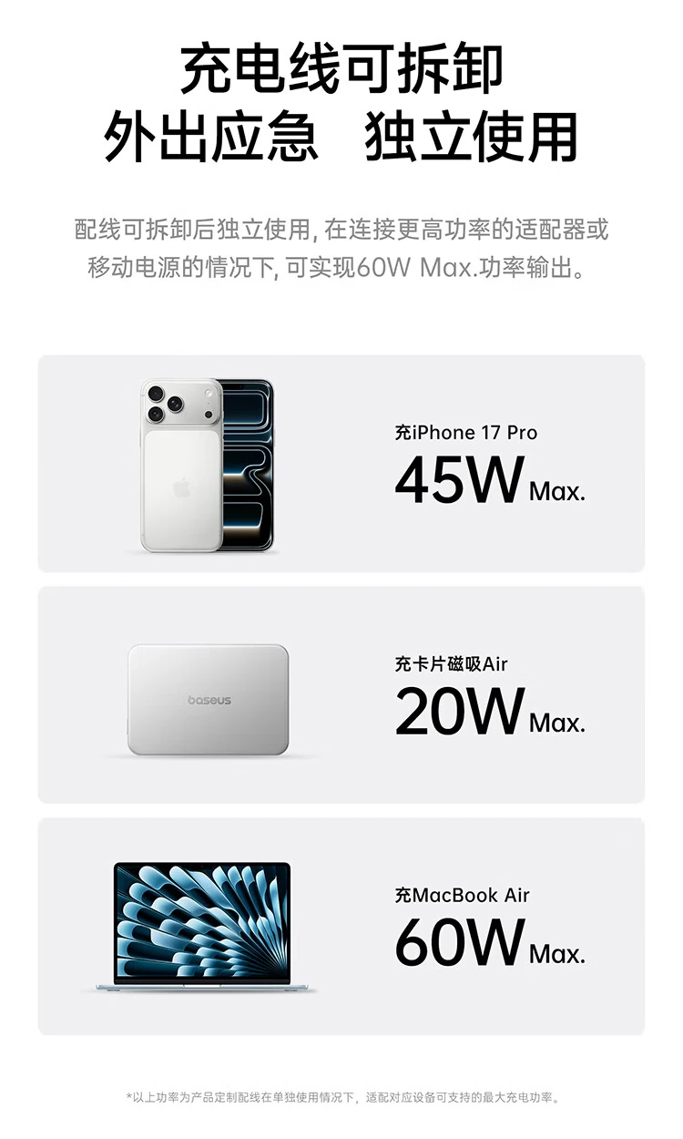 倍思卡片磁吸 Air 开启预约:299 元,号称首个航天级安全充电宝