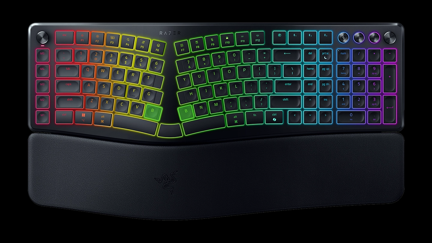 1499 元:雷蛇推出 Alice 全配列人体工学键盘 Razer Pro Type Ergo,集成腕托