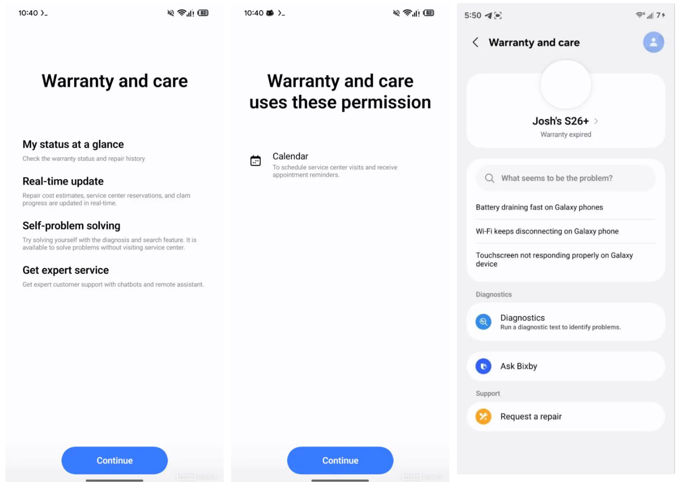 三星 One UI 9 售后应用曝光:可查保修、预估维修费用、追踪进度等