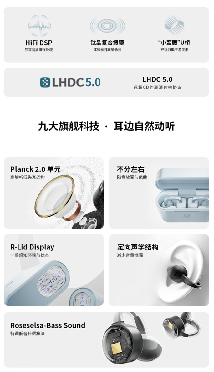 弱水时砂推出阿斯特 ASTRO X 耳夹式耳机:充电盒带数显屏、支持 LHDC 5.0,459 元