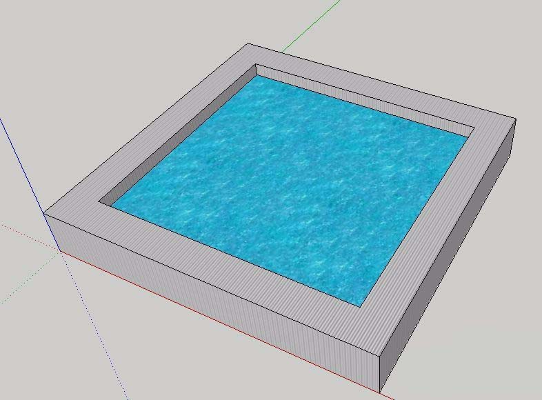 SketchUp怎么制作水池的凹面